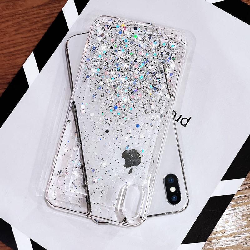 Glitter Luxury Soft Phone Case For iPhone 13 mini 12 Pro 11 ProMax For iPhone XR XS Max X 8 7 6s 6 Plus Back Cover Case Fashion Glitter Silicone Clear Shiny Sparkly Soft Flexible Shock-Absorbing Slim Protective Case