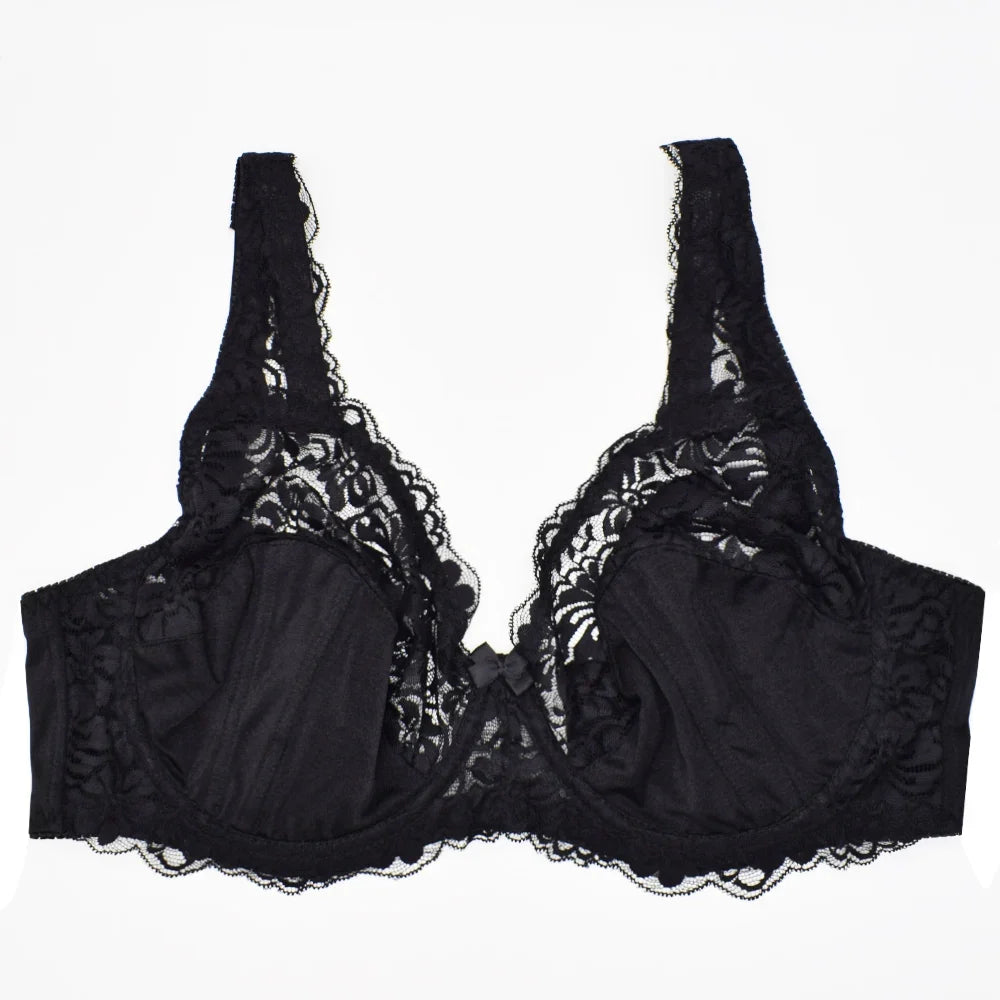 Bras For Women Minimizer Brassiere Plus Size Lace Bra Support Underwire Full Big Cup Thin Adjusted-straps D E F G H I