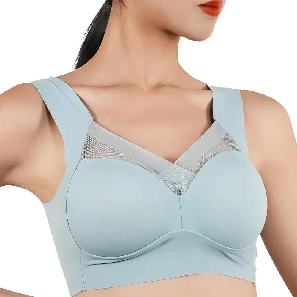 1pc Womens Ice Silk Minimizer Bras Large Size Underwear Seamless Lingerie Push Up Sport Thin Cup Sexy Mesh Yarn Bra for Women