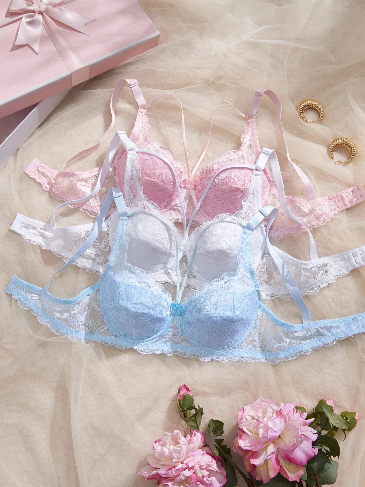 3Pcs Sexy Lace Women&