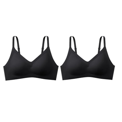 2Pcs/Set Seamless Bras For Women Wire Free Push Up Underwear Sexy Lingerie Invisible Bra Top Removable Pads Female Intimate