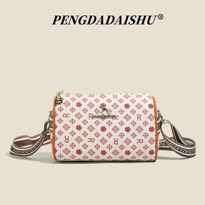 Alphabet Print Shoulder Bag For Women Rectangular Polyester Crossbody With Interior Slot Pocket