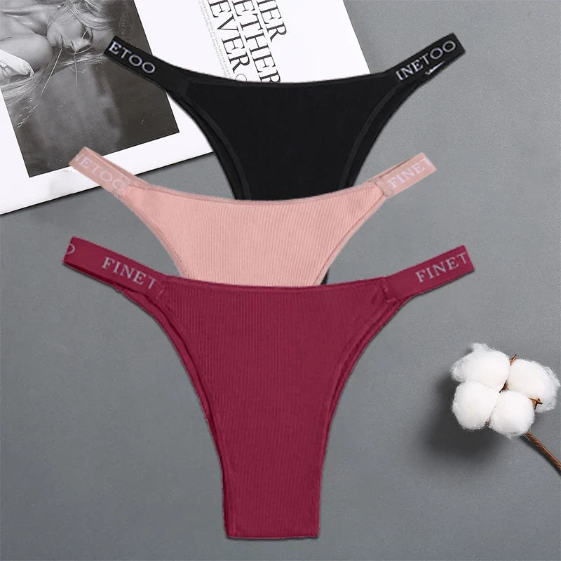 Premium Cotton Briefs for Women – Seamless Low-Rise Panties (3-Piece Set)