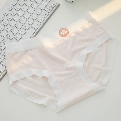 1 Pack 7A Antibacterial Mid-Rise Fit Panties Sexy Lingerie Breathable All-Day Comfortable Briefs Solid Color M-XL Intimates