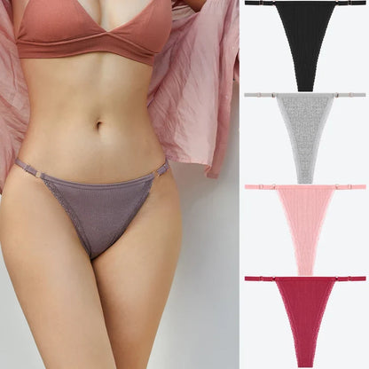 Comfortable Cotton Lace G-String Panties for Women