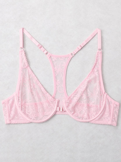 Womens Front Button Lace Bra Underwire Underwear Elegant Embroidery Beautiful bBack Plus Size Lingeire A B C D E F Cup