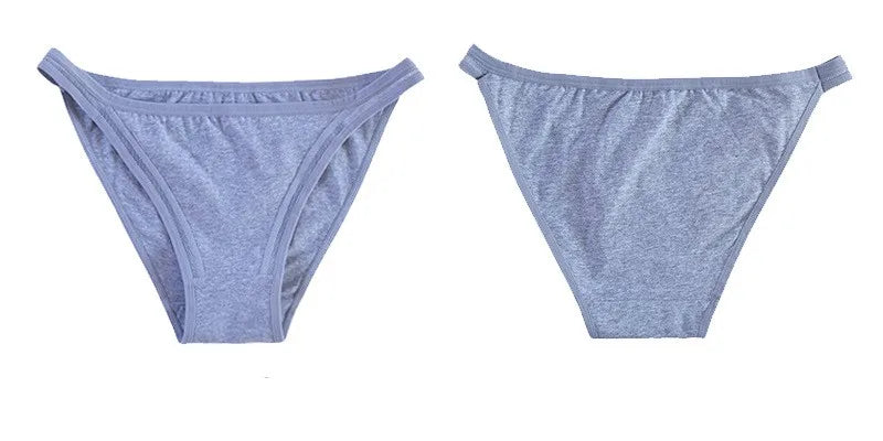 5Pcs/Set Cotton Panties Women Low Rise Briefs Solid Color Underwear Comfort Breathable Underpants M-XL Sexy Lingerie