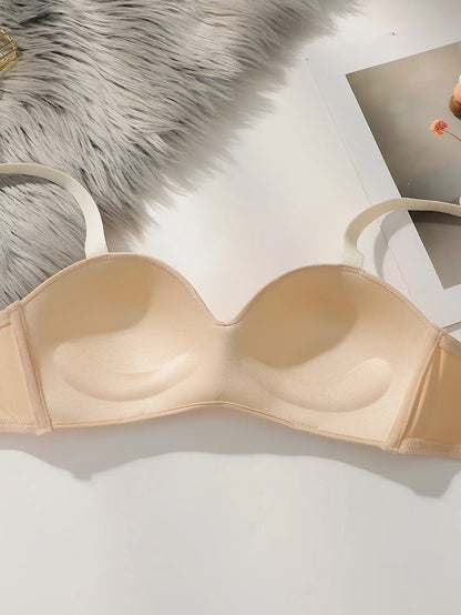3Pcs Women Wireless Seamless Bra Contrast Printed Wide Straps Back Closure Smooth Everyday Underwear B3054