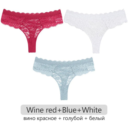 Full Lace Thongs – 3-Piece Lingerie Set for Women