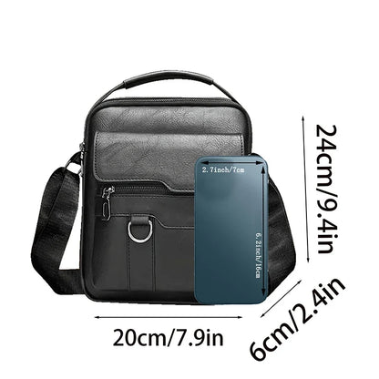 PU Shoulder Bag For Men With Handle Crossbody Briefcase And Casual Daypack For Work