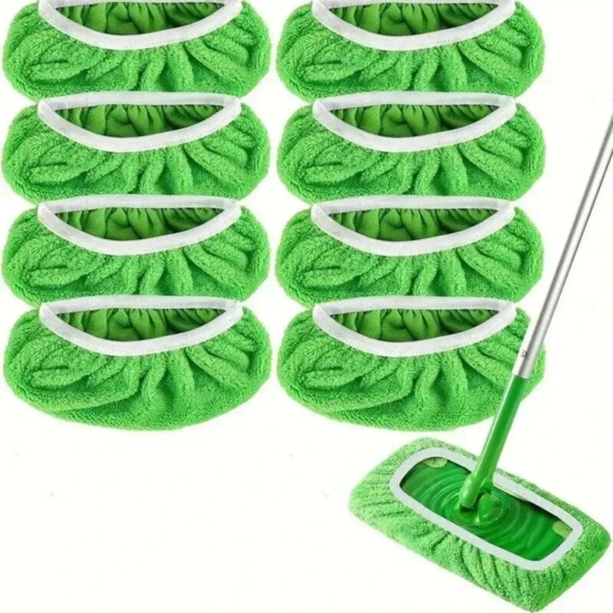 Eco-Friendly Mop Cover Set – 6-Pack Washable Flat Mop Pads for Dusting, Wet Mopping &amp; Pet Hair Pickup, Reusable Alternative to