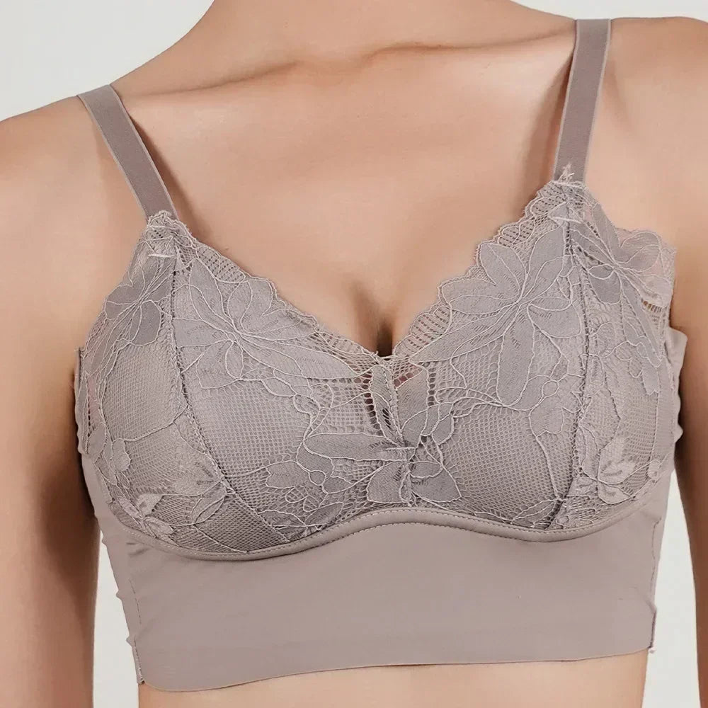 Hot Full Cup Thin Underwear Small Bra Plus Size Wireless Adjustable Lace Women&