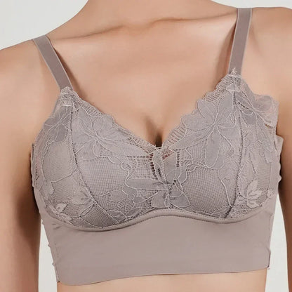 Hot Full Cup Thin Underwear Small Bra Plus Size Wireless Adjustable Lace Women&