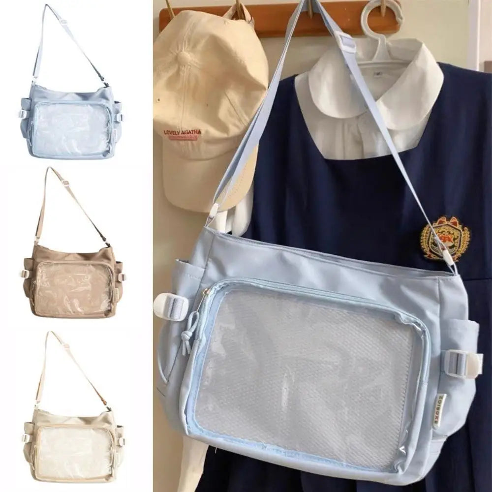 Harajuku Canvas Shoulder Bag - Vintage Y2K Style With Spacious Interior And Lightweight