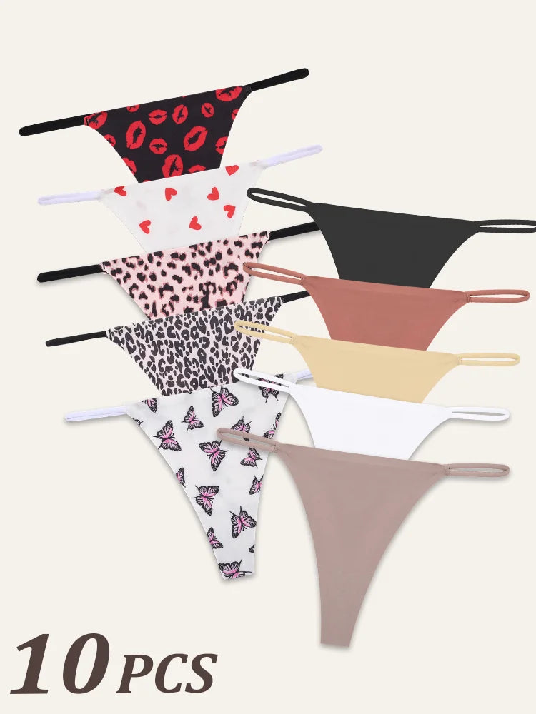 Premium Seamless Thong Panties for Women – 10-Piece Pack