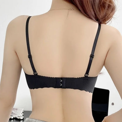 Women 1/2 Fixed Cup Bra Seamless Underwear Padded Bras Cute Heart Print Non-wired No Rims Sexy Lingerie Brassiere S-XL