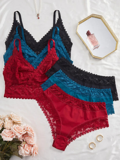 3 Colors Plus Size Lace Women&