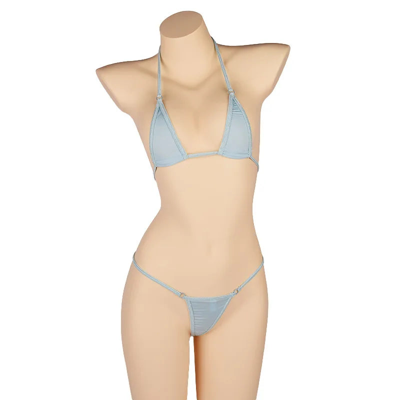 DEKA Solid Women Transparent Mini Micro Bikini Set Bandage Thong Underwear G-String Bra Swimsuit Brazilian Swimwear Sleepwear