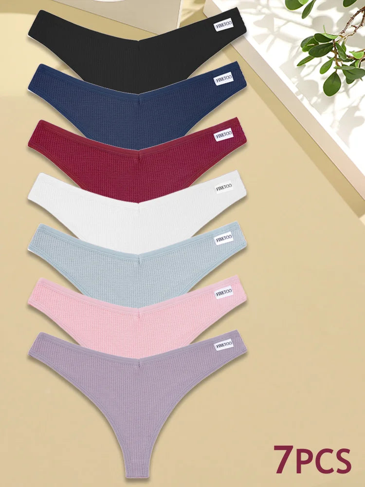 7-Piece Cotton G-String Panty Set for Women – Soft, Breathable Everyday Underwear