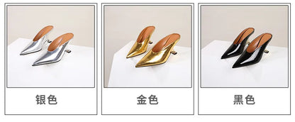 Design Fashion Platform Wedges High Heels Mule Women Slippers Concise Shallow Pointed Toe Party Dress Ladies Shoes 2026
