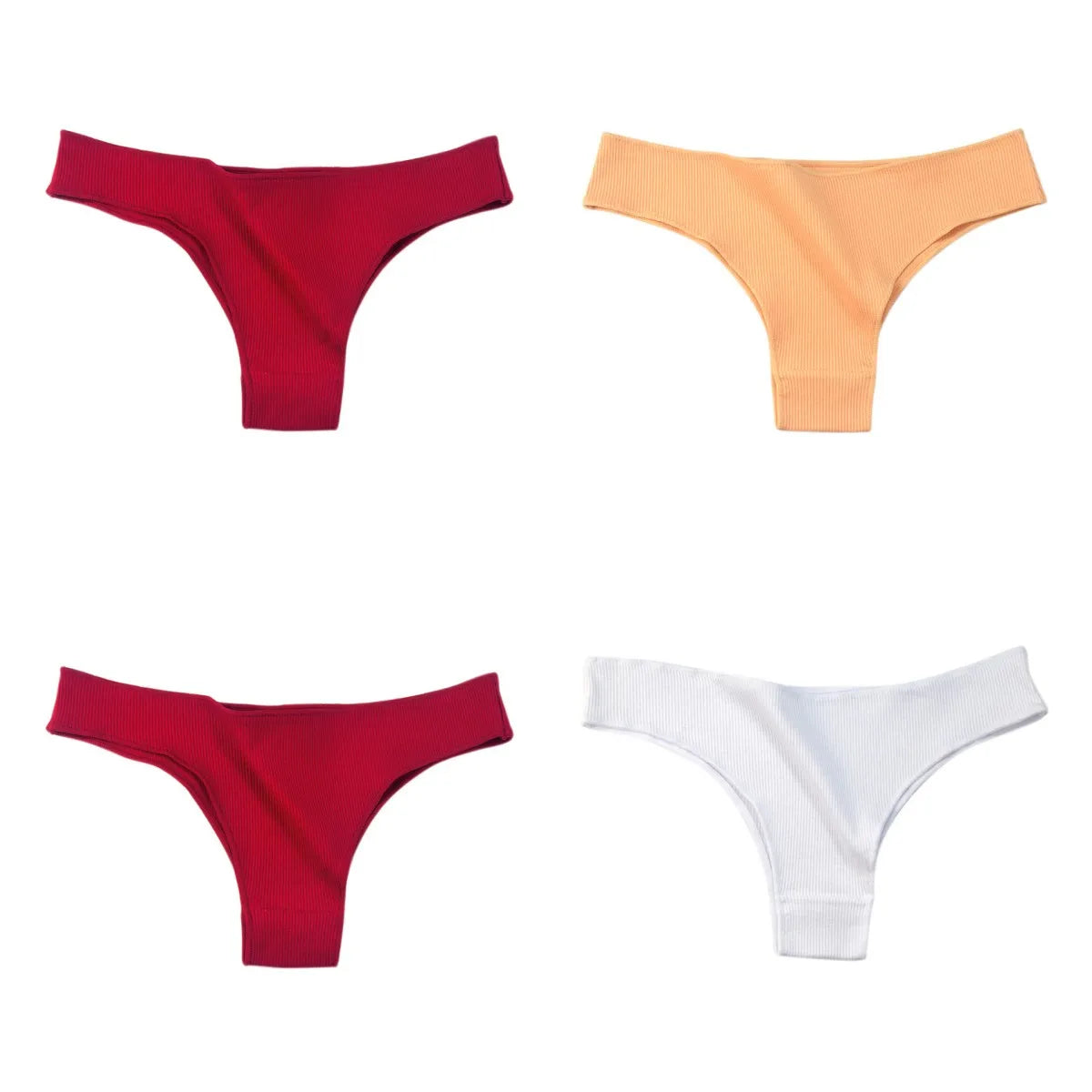 4Pcs/Set Cotton Panties Women Breathable Briefs Soild Underwear Female Underpants Low Waist Brazilian Panty Sexy Lingerie M-XL