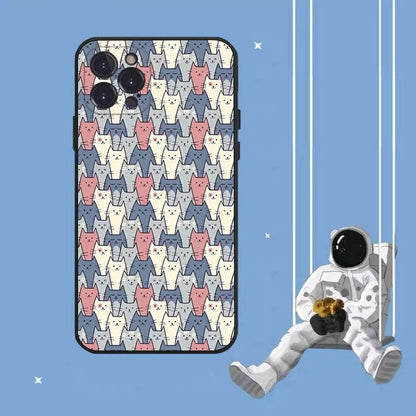Cat Cute Art Phone Case For Iphone 8 7 6 6s Plus X Se 2020 Xr Xs 14 11 12 13 Mini Pro Max Mobile Case  Transparent Soft Protective Clear Case Compatible For Iphone