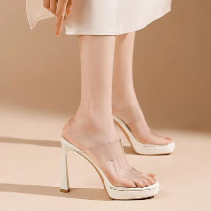 Transparent Crystal High Heel Sandals Women&
