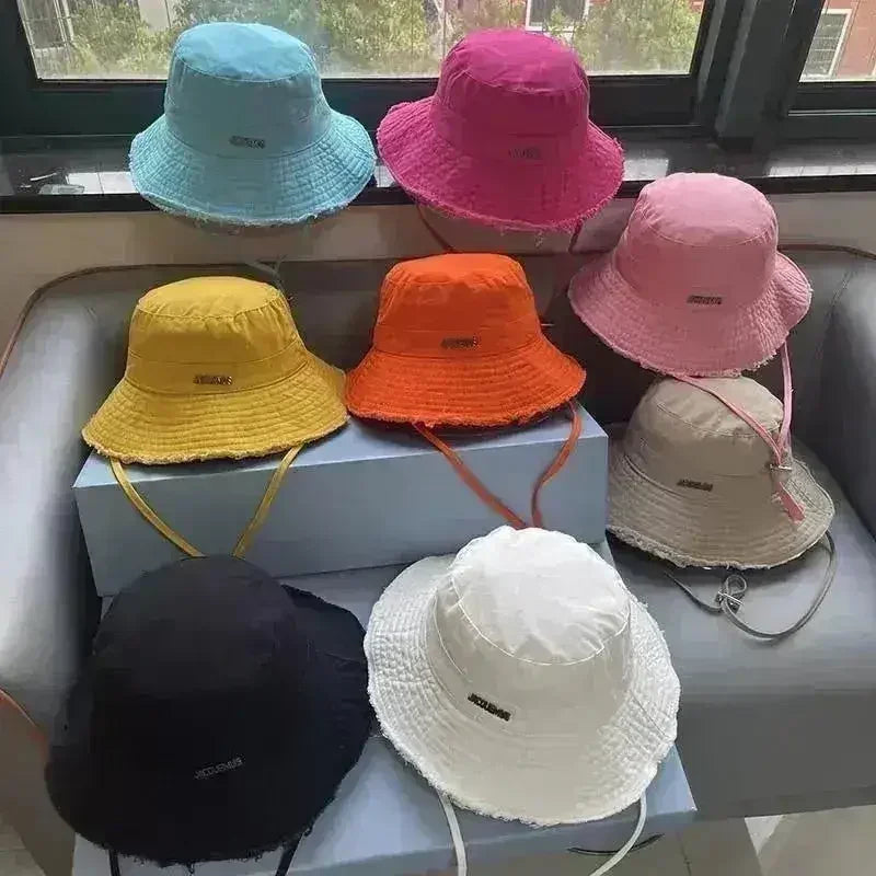 Luxury Bucket Beach Hat - Y2K Wide Brim Sun Hat - Wedding &amp; Party Elegant