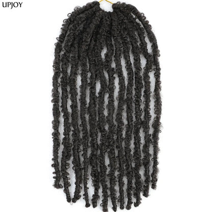 14 12 inch Butterfly Faux Locs Crochet Hair Braids Pre looped Distressed Goddess Butterfly Soft Locs Crochets Braids Cheveux Lok