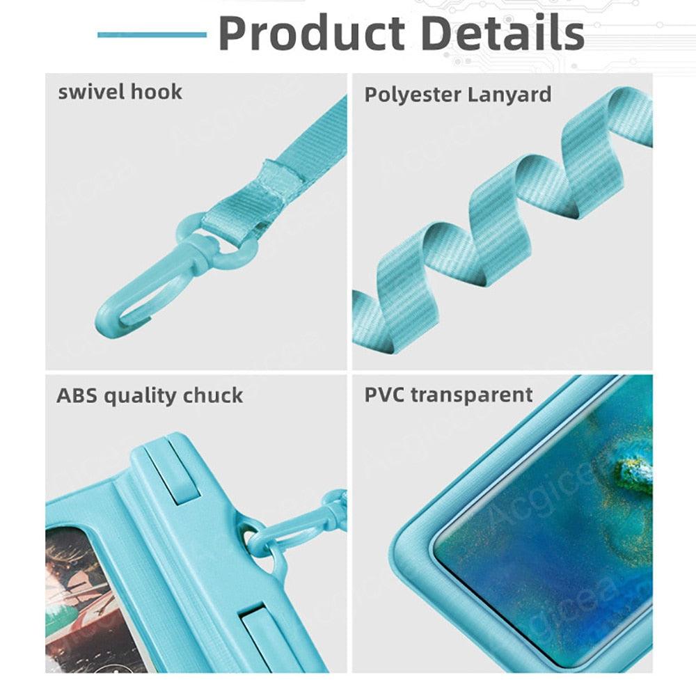 Waterproof Phone Case Pouch Protector For iPhone Cell Phone Cover Underwater Case Universal Water Proof Bag Waterproof Case Cellphone Pouch for iPhone 13 Pro Max Case &amp; Strap