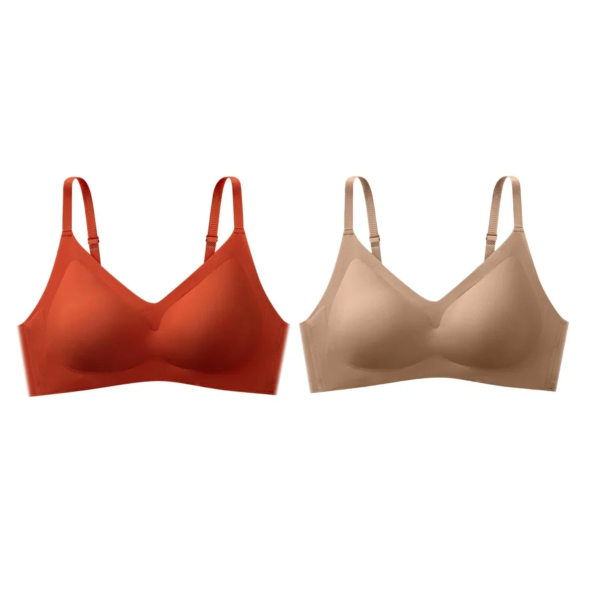 2Pcs/Set Seamless Bras For Women Wire Free Push Up Underwear Sexy Lingerie Invisible Bra Top Removable Pads Female Intimate
