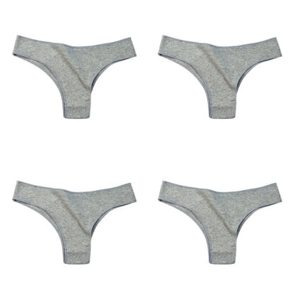 4Pcs/Set Cotton Panties Women Breathable Briefs Soild Underwear Female Underpants Low Waist Brazilian Panty Sexy Lingerie M-XL