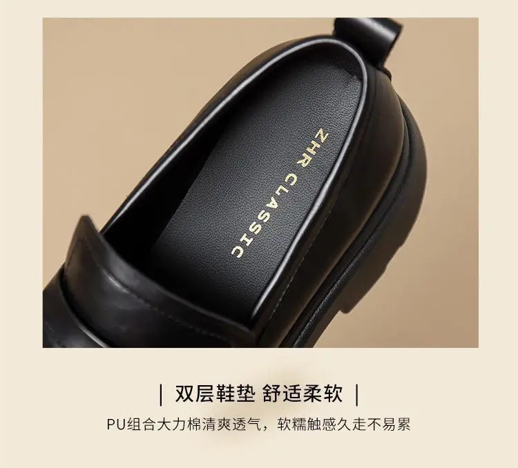 2026 Thick-Soled Waterproof British-Style Women&