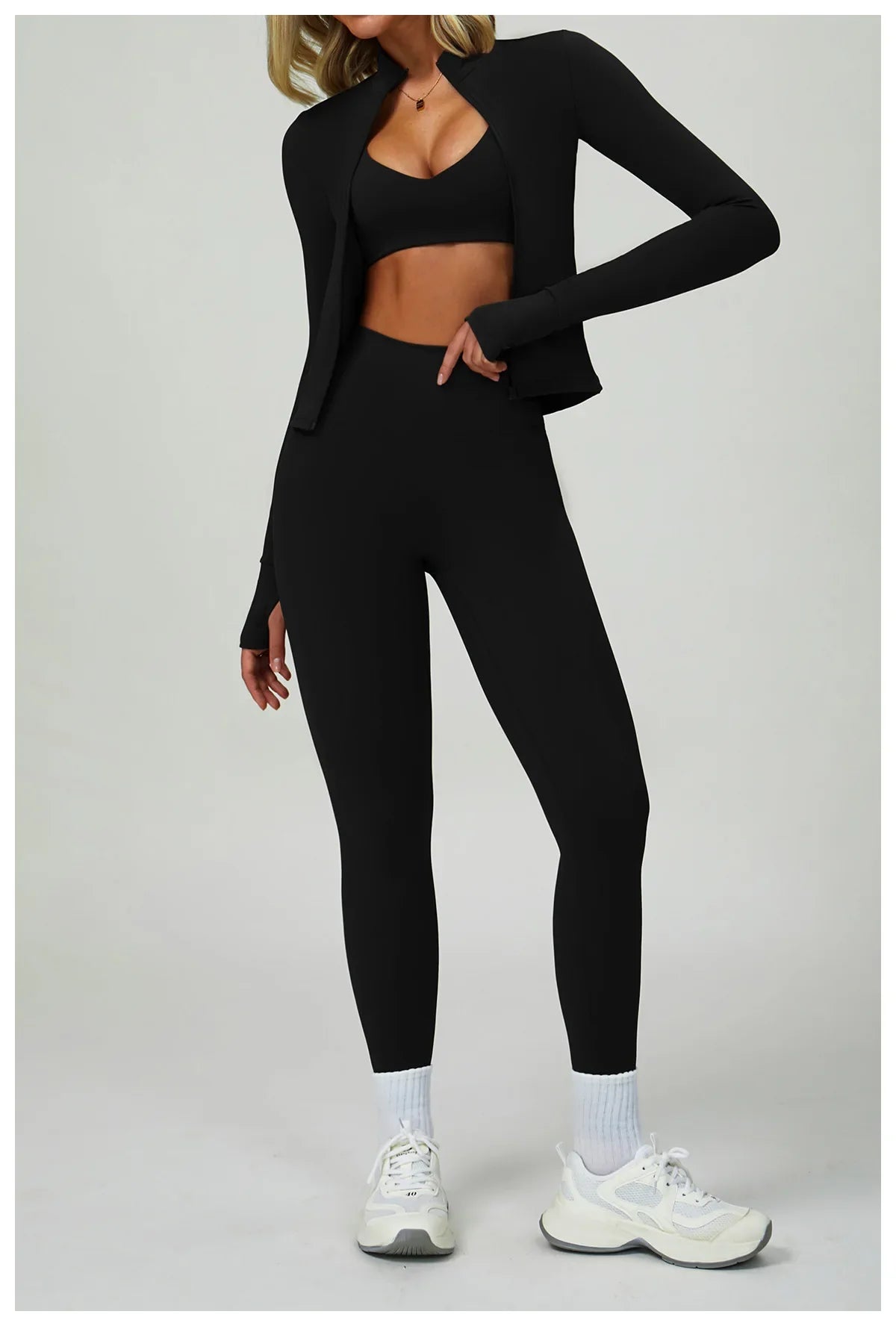 2/3-Piece Activewear Set – Sports Bra &amp; High Waist Leggings