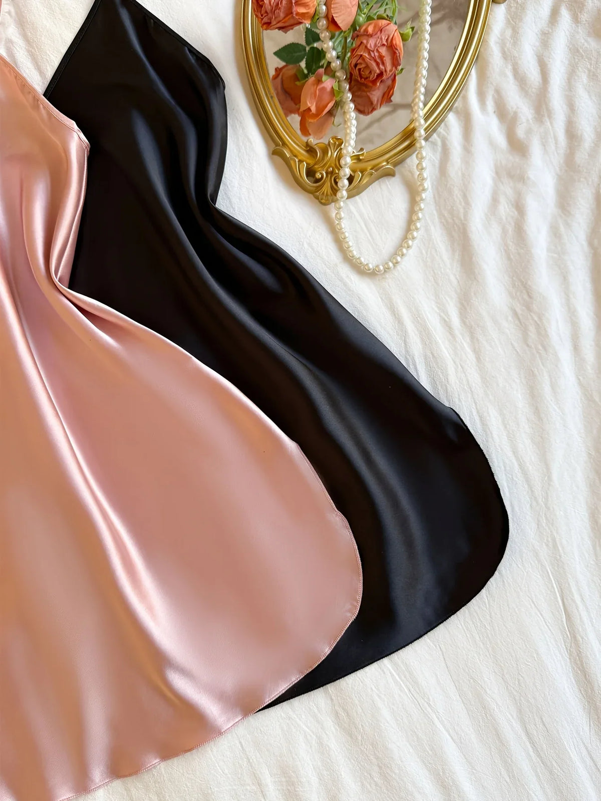 New 2 Pieces Women Nightgown Solid Color V Neck Thin Spaghetti Straps Sleep Dress Elegant Thin Ladies Home Night Dress