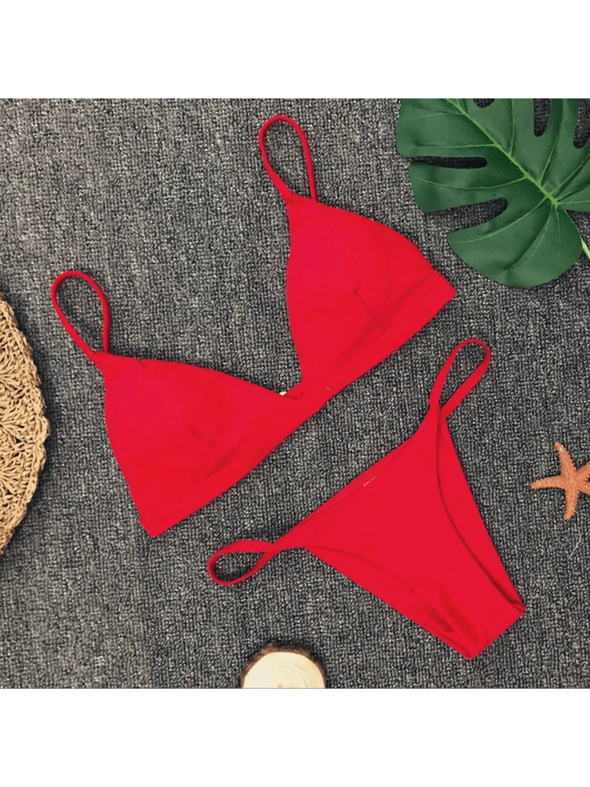 New Sexy Padded Brazilian Bikini Women Swimwear Female Swimsuit Two-Pieces Bikini Set Solid Bather Bathing Suit Swim Lady V64A