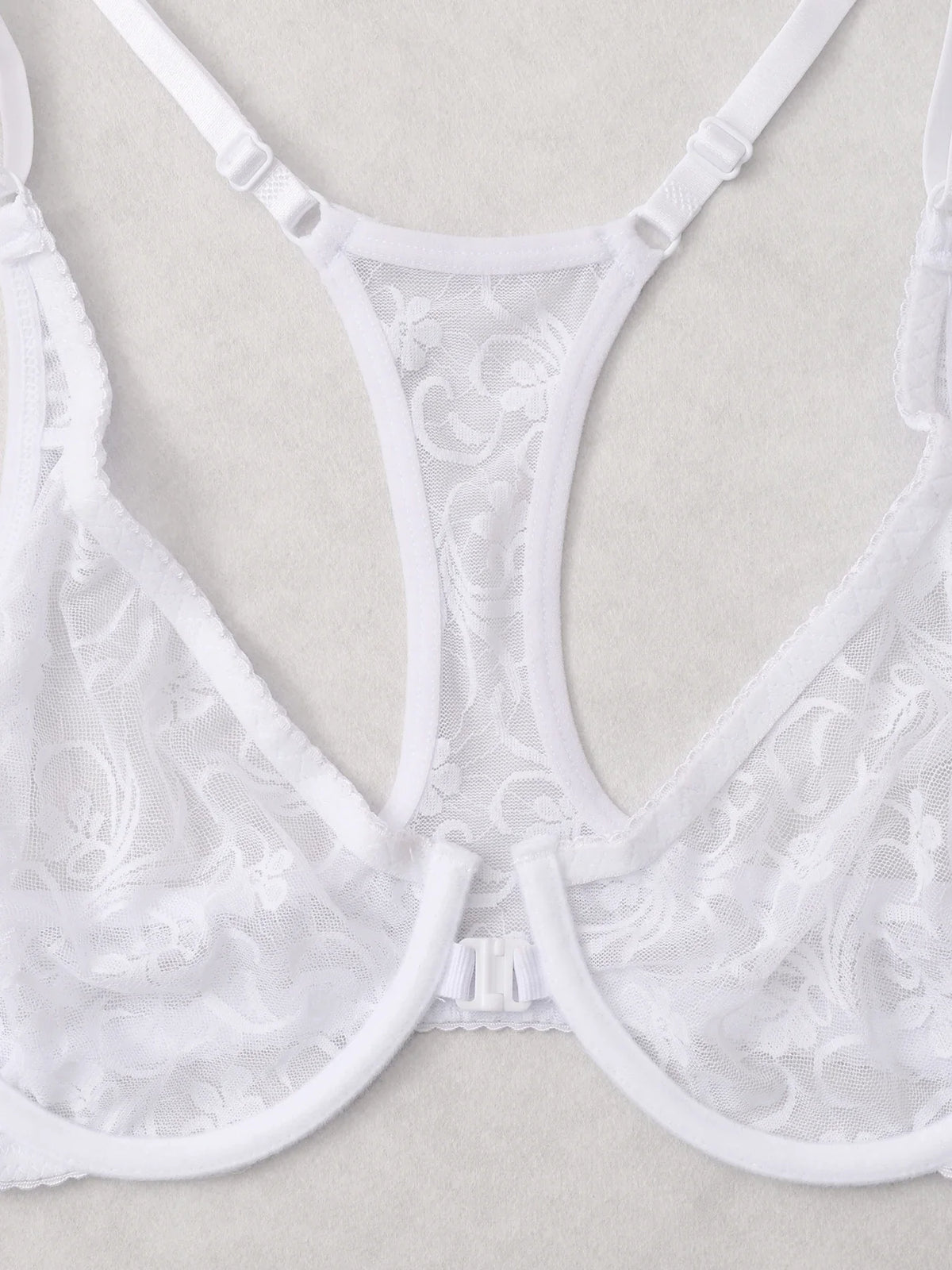 3-Piece Plus Size Lingerie With Lace Front Buttons For Women Brassiere  Adjustable Underwear Comfort And Breathability Bra