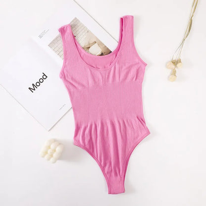 Women Seamless Jumpsuits Tummy Control Shapewear Pants Female Bodysuit Slimming Underwear U Back Tops Sexy Thongs Bodyshaper
