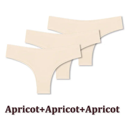 3-Piece Seamless Brazilian Panties Set – Ultra-Thin Ice Silk Underwear