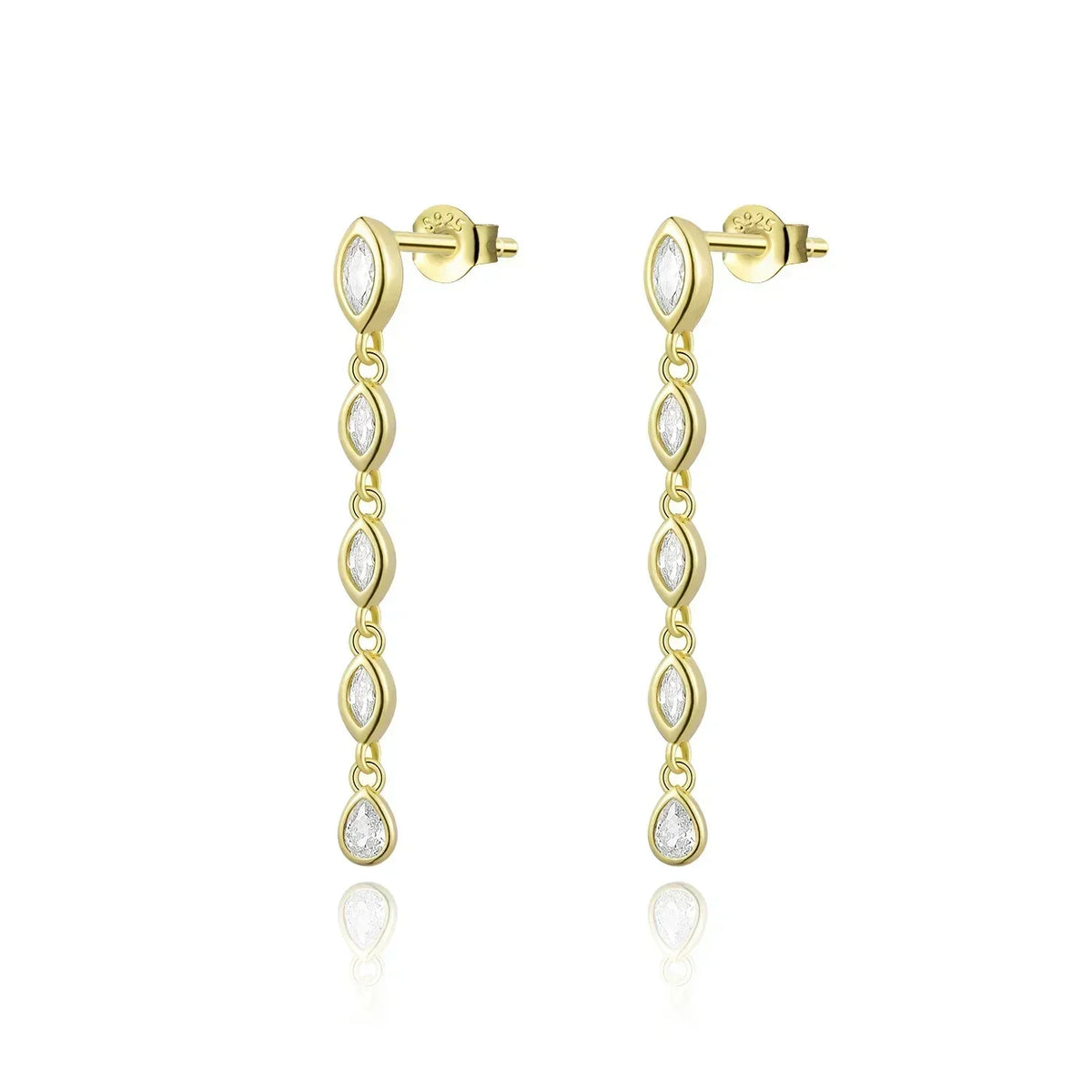 ANDYWEN 100% 925 Sterling Silver Gold Spicy Earring Chain Ovals Locker Earring Women Pendientes Luxury Fine Jewelry 2023 Clips