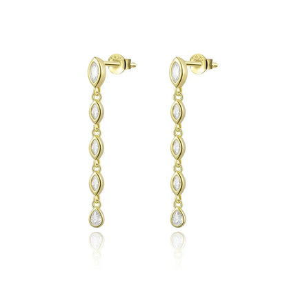 ANDYWEN 100% 925 Sterling Silver Gold Spicy Earring Chain Ovals Locker Earring Women Pendientes Luxury Fine Jewelry 2023 Clips