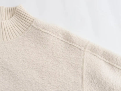 Foridol Turtleneck Fluffy Hoodie for Women Autumn Casual Loose Pullovers Female Basic Fashion Winter Women&