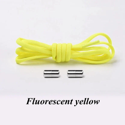 1Pair No tie Shoelaces Round Elastic Shoe Laces For Kids and Adult Sneakers Shoelace Quick Lazy Laces 21 Color Shoestrings