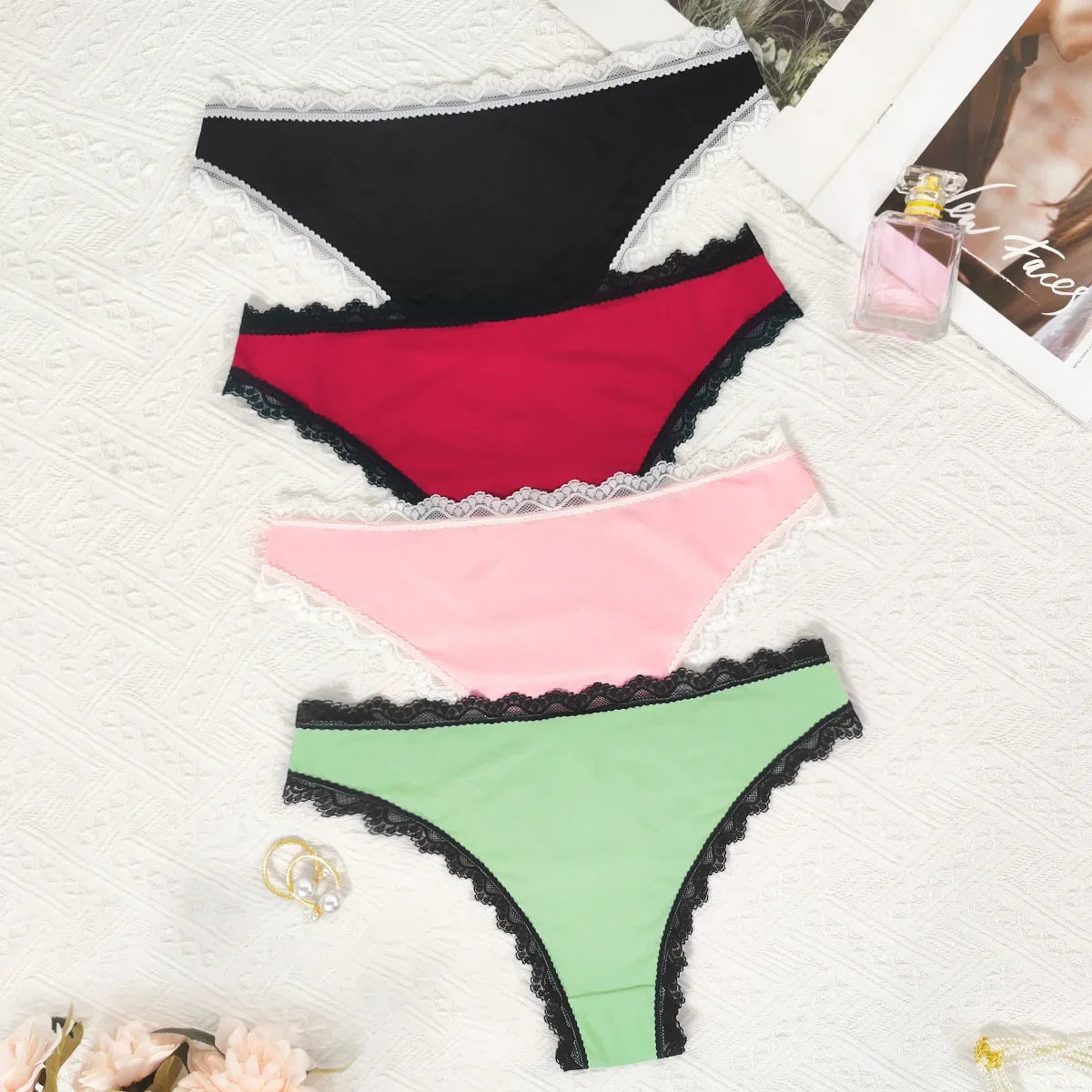 1pcs Low Rise Bow Sexy Lace Women&