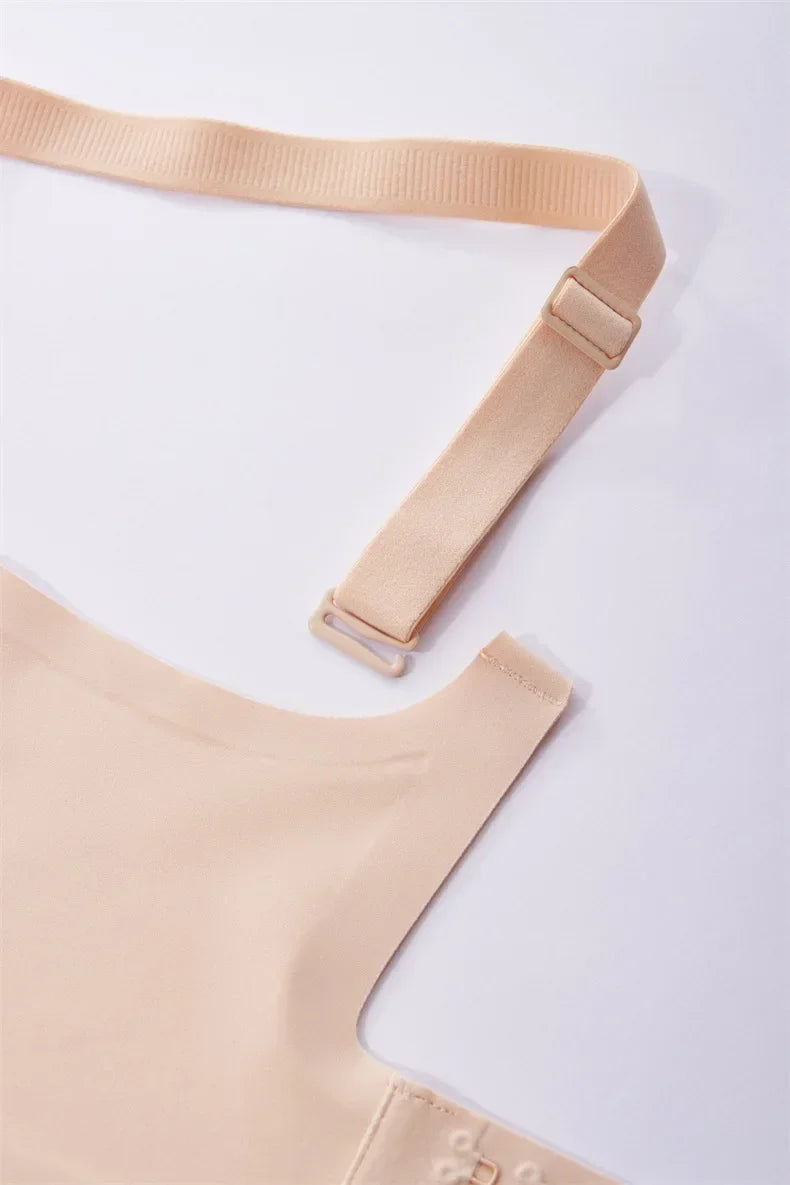 Wireless Comfortable Bra Large Cup Seamless Anti-Sagging Back Smoothing Underwear Soft Women&