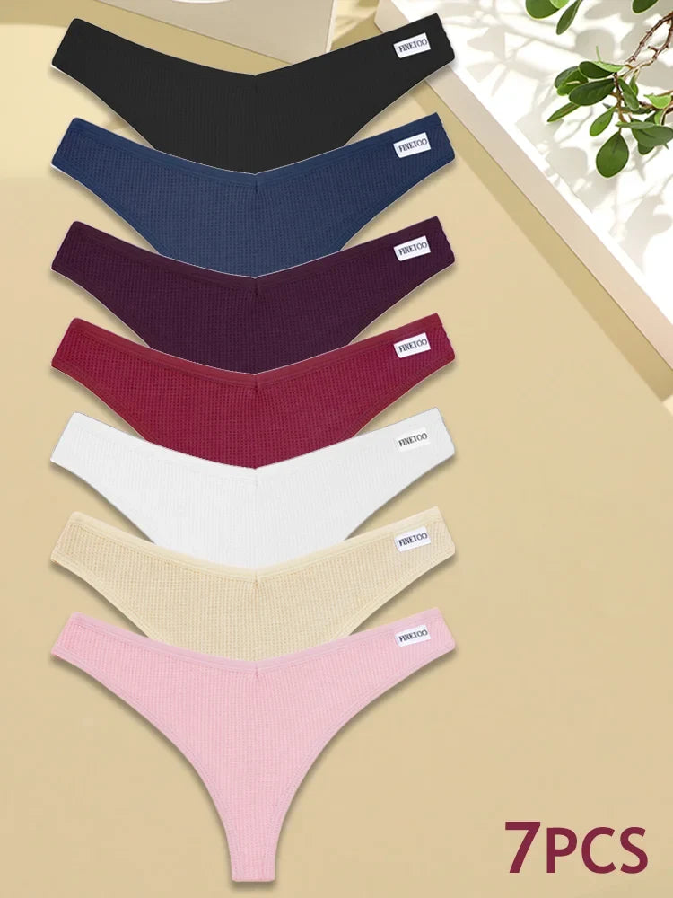 7-Piece Cotton G-String Panty Set for Women – Soft, Breathable Everyday Underwear