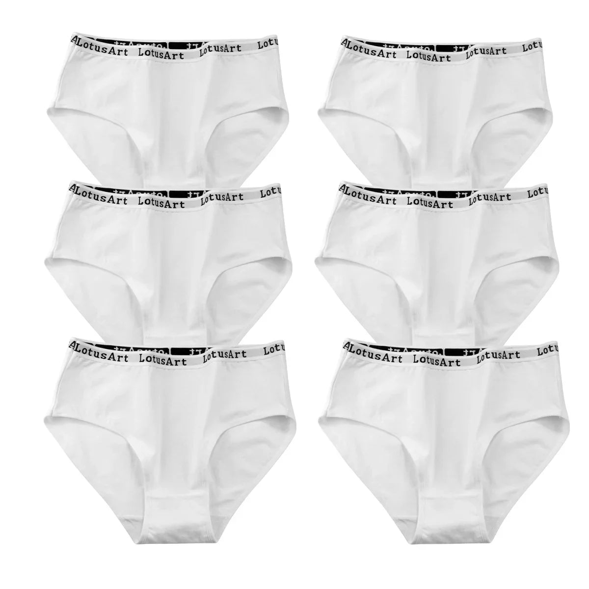 6Pcs/Set Women High Waist Cotton Briefs Letter Print Wide Waistband Panties Solid Color Full Coverage Hip Lifting Lingerie M-2XL
