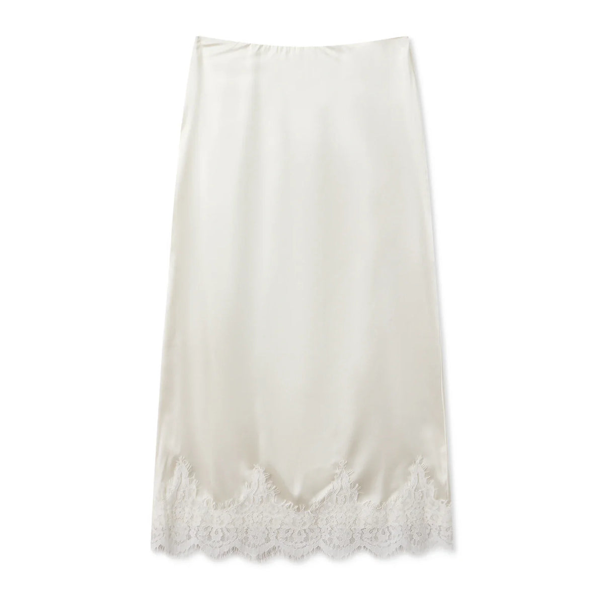 Women Solid Color Satin Long Skirs Elegant Low Waist Lace Patchwork Flowy Summer Skirt for Casual