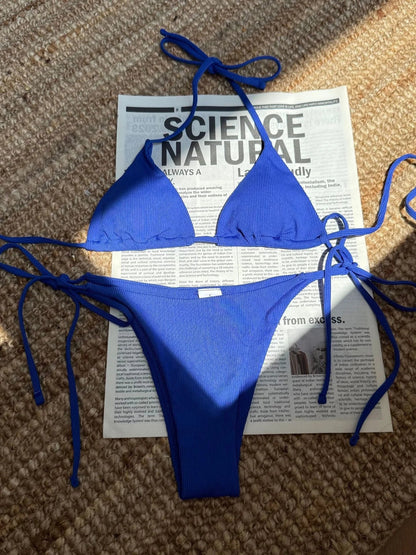 Sexy Brown Bikini 2026 Women Solid Red Halter Push Up Bra Tie Side Triangle Swimsuit Summer Bathing Suit Lace Up Micro Swimwear