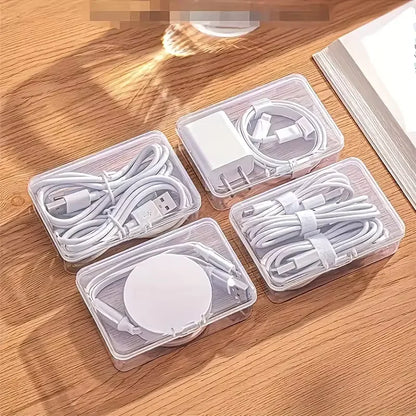 Cable Organizer Storage Box Set Durable Plastic Daily Office Supplies Sundries Charging Cord &amp; Mobile Device Management Storage